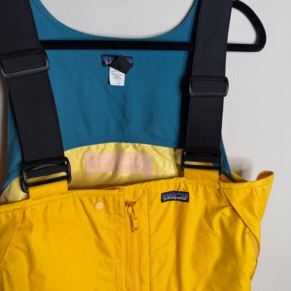 Patagonia Men's Medium Yellow Blue Bib Pants Fishing Offshore Overalls Pull On - Picture 5 of 8